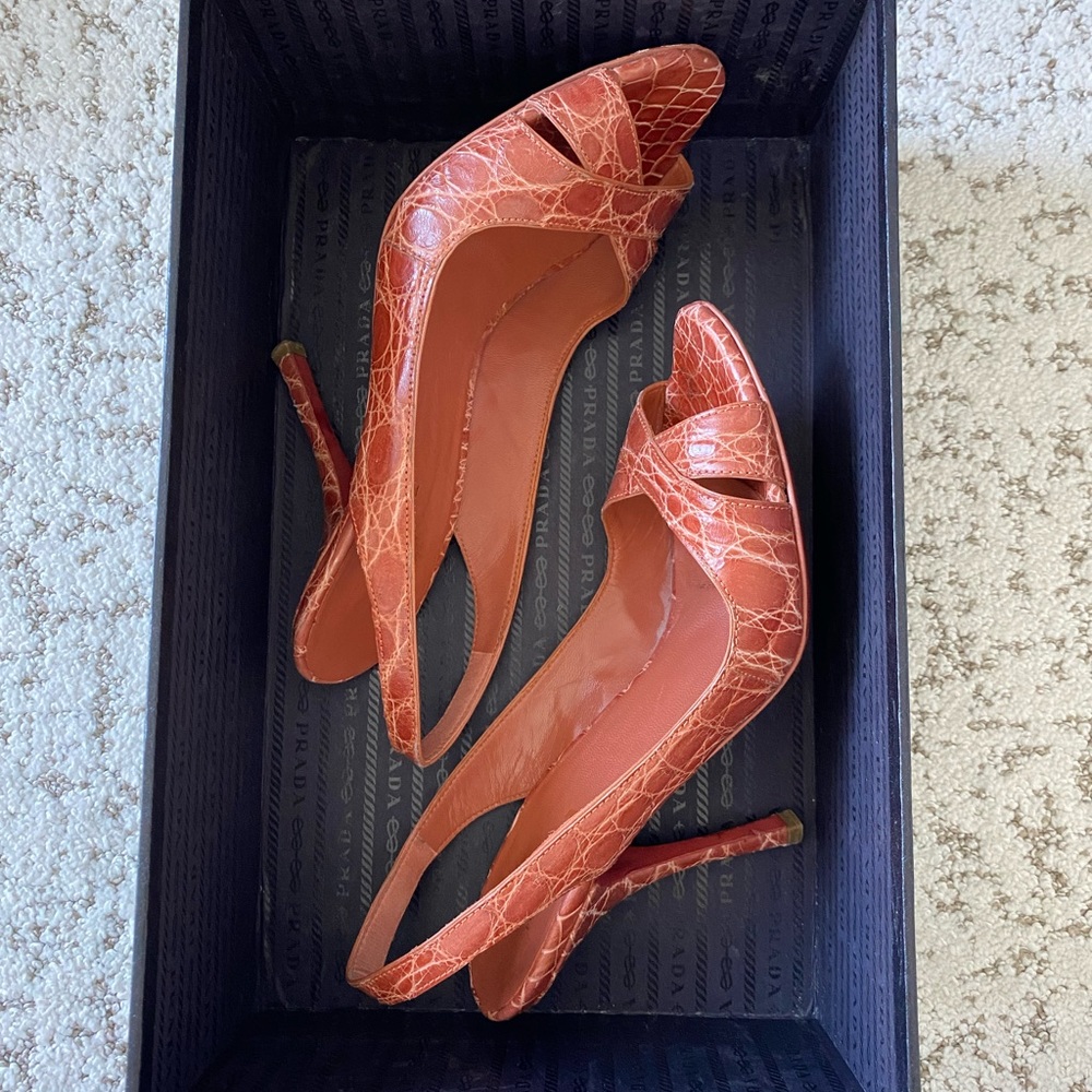 Prada Cocco Easy Leather Heels